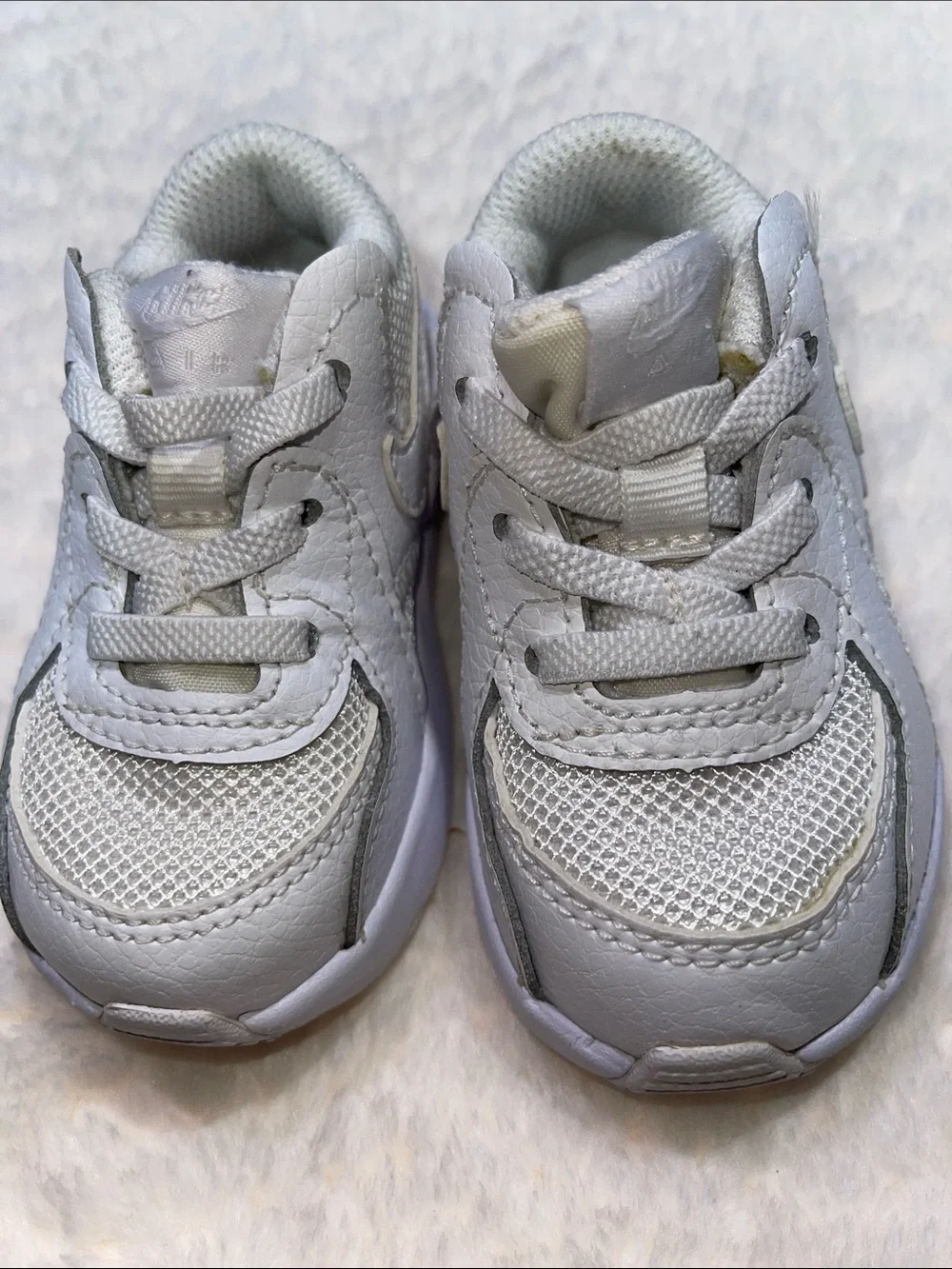 Nike Air Max Toddler White Mesh & Leather Sneakers